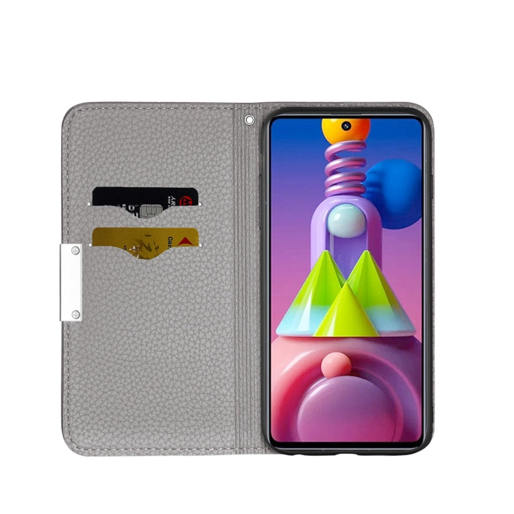 For Samsung Galaxy M51 Litchi Texture Horizontal Flip Leather Case with Holder & Card Slots