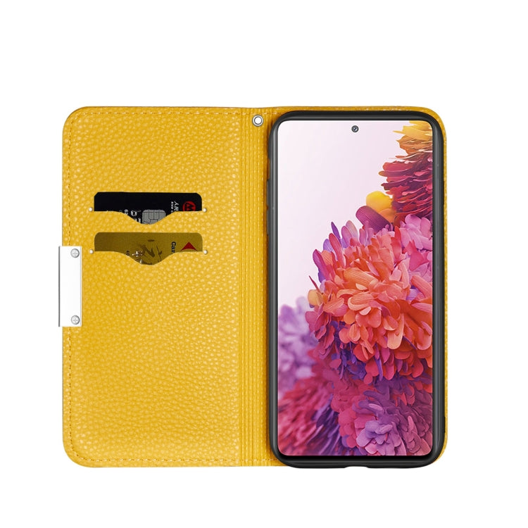 For Samsung Galaxy S20 FE Litchi Texture Horizontal Flip Leather Case with Holder & Card Slots