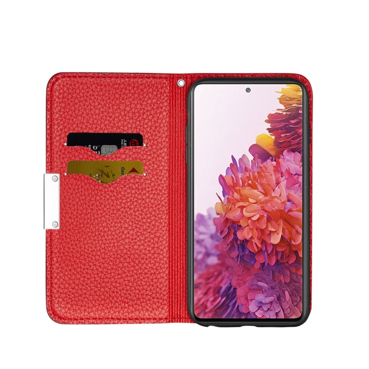 For Samsung Galaxy S20 FE Litchi Texture Horizontal Flip Leather Case with Holder & Card Slots