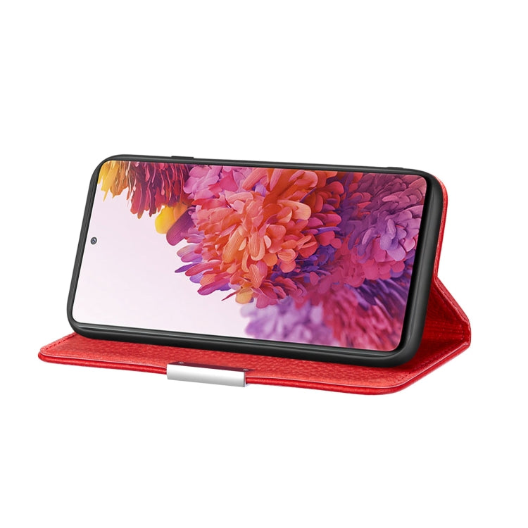 For Samsung Galaxy S20 FE Litchi Texture Horizontal Flip Leather Case with Holder & Card Slots