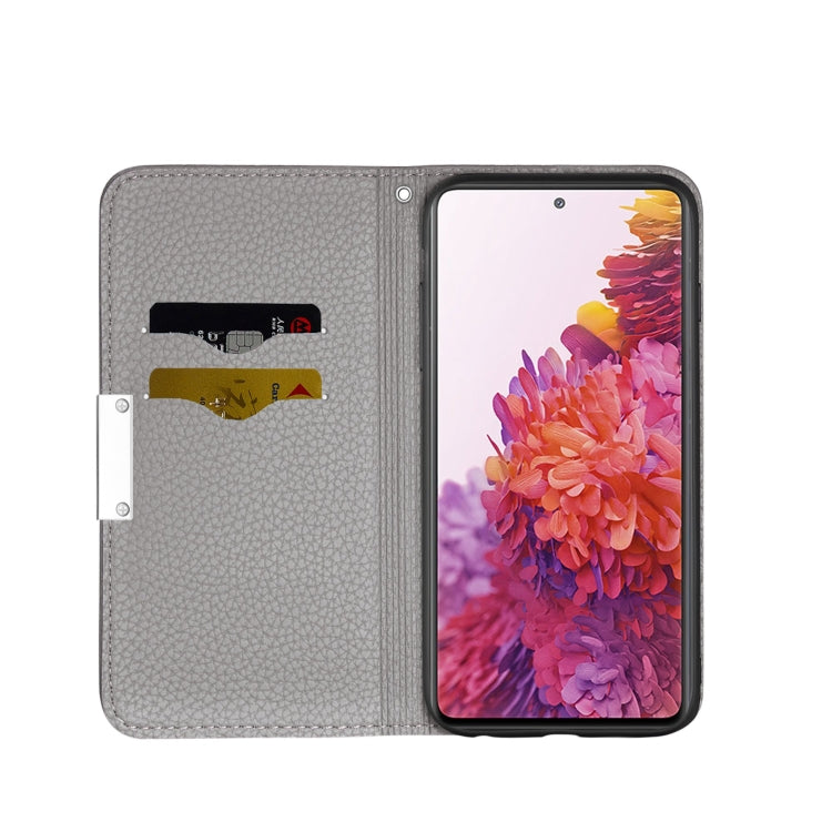 For Samsung Galaxy S20 FE Litchi Texture Horizontal Flip Leather Case with Holder & Card Slots
