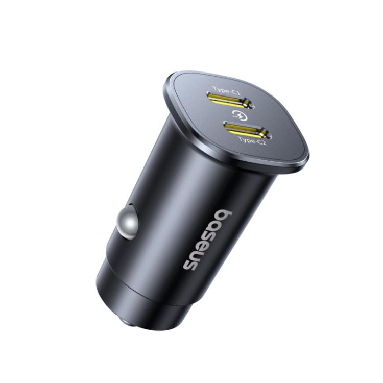 Baseus GoTrip DP1 30W Dual Type-C Car Charger - Black