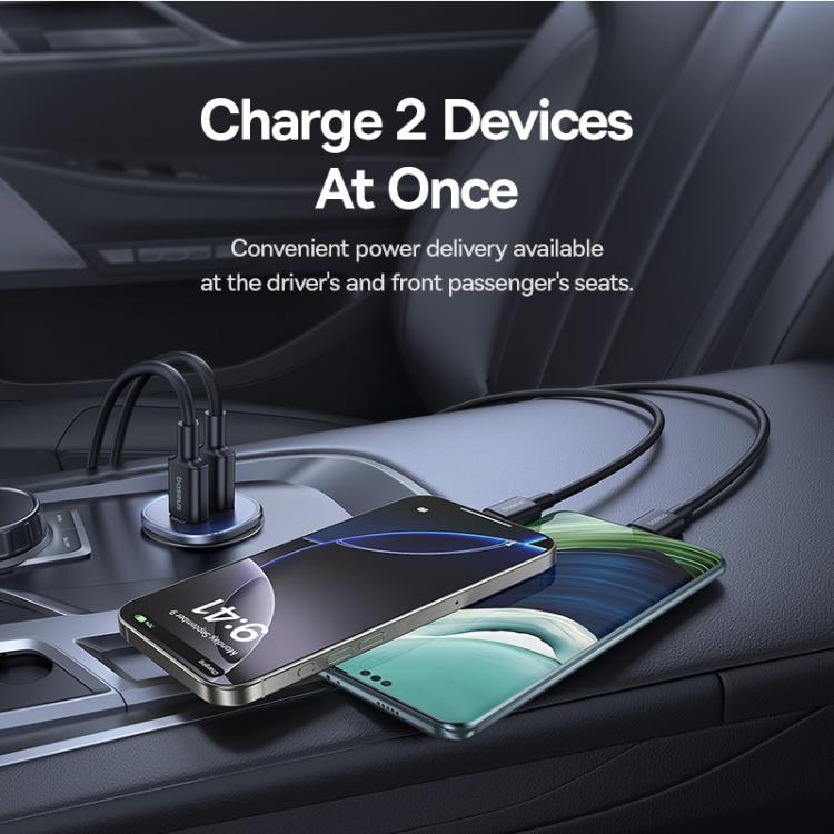 Baseus GoTrip DP1 30W Dual Type-C Car Charger - Black