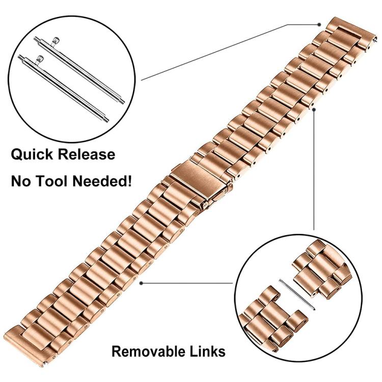 For Samsung Galaxy Watch4  Classic 46mm Tri-Beads Stainless Steel Watch Band with Semi-Enclosed TPU Case and Strap Link Remover Set