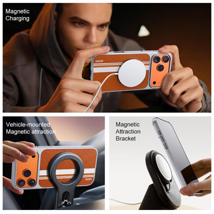 For iPhone 17 Pro Flower World Series Leather Magnetic TPU Phone Case