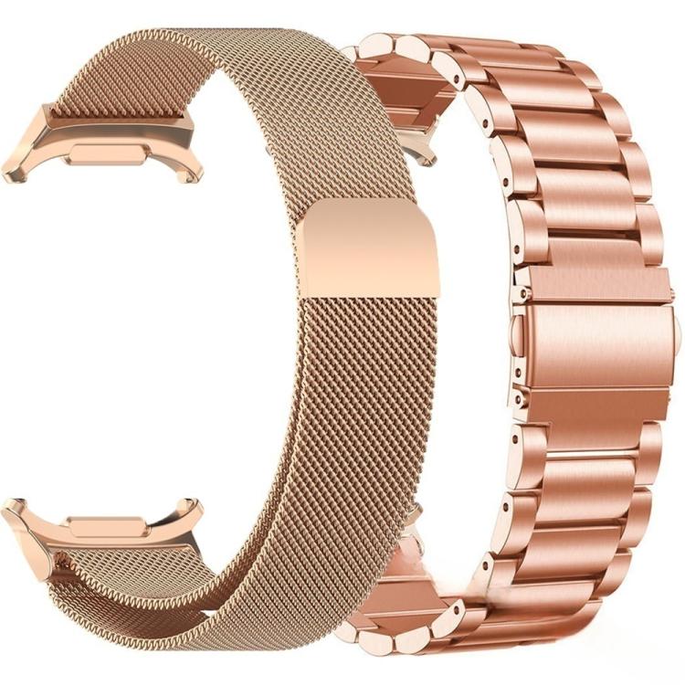For Samsung Galaxy Watch Ultra / Ultra 2025 Milanese and Three Beads Stainless Steel Watch Band Set