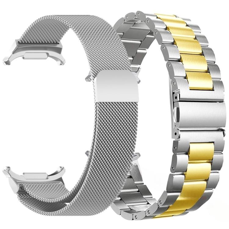 For Samsung Galaxy Watch Ultra / Ultra 2025 Milanese and Three Beads Stainless Steel Watch Band Set