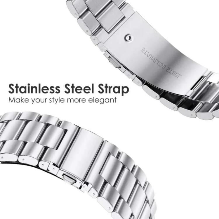 For Samsung Galaxy Watch Ultra / Ultra 2025 Three Beads Stainless Steel Watch Band with Film Integrated PC Case Set