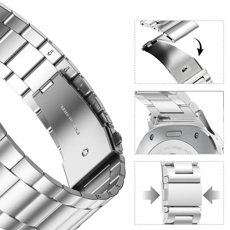 For Samsung Galaxy Watch Ultra / Ultra 2025 Three Beads Stainless Steel Watch Band with Semi-Enclosed TPU Case and Strap Link Remover Set