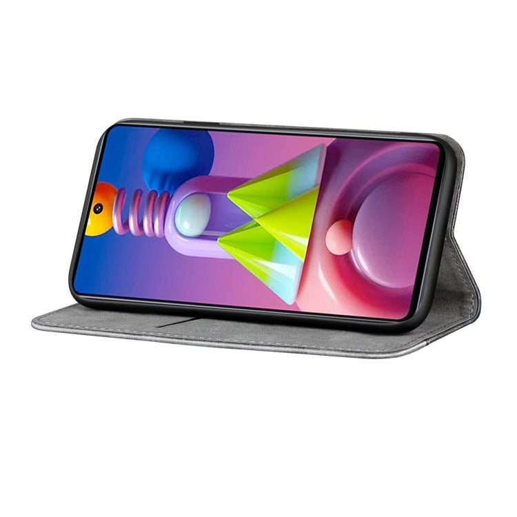 For Samsung Galaxy M51 Business Solid Color Stitching Horizontal Flip Leather Case with Holder & Card Slots
