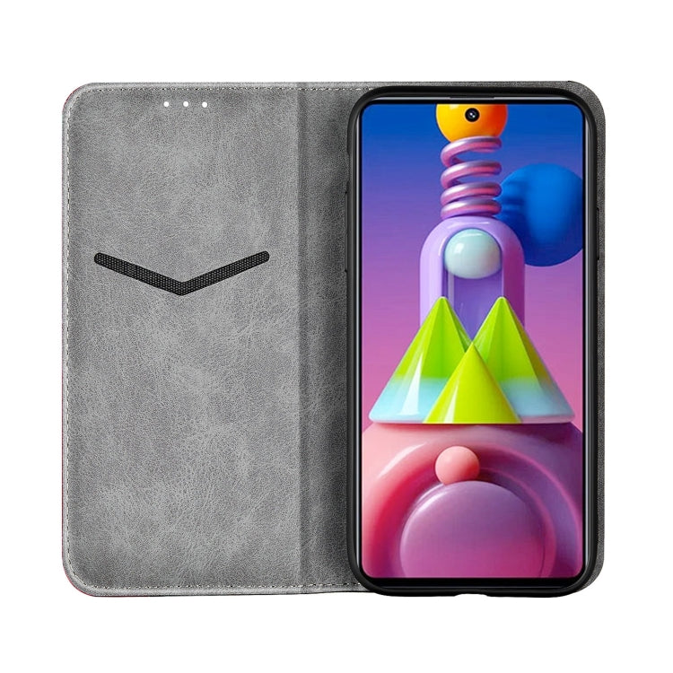 For Samsung Galaxy M51 Business Solid Color Stitching Horizontal Flip Leather Case with Holder & Card Slots