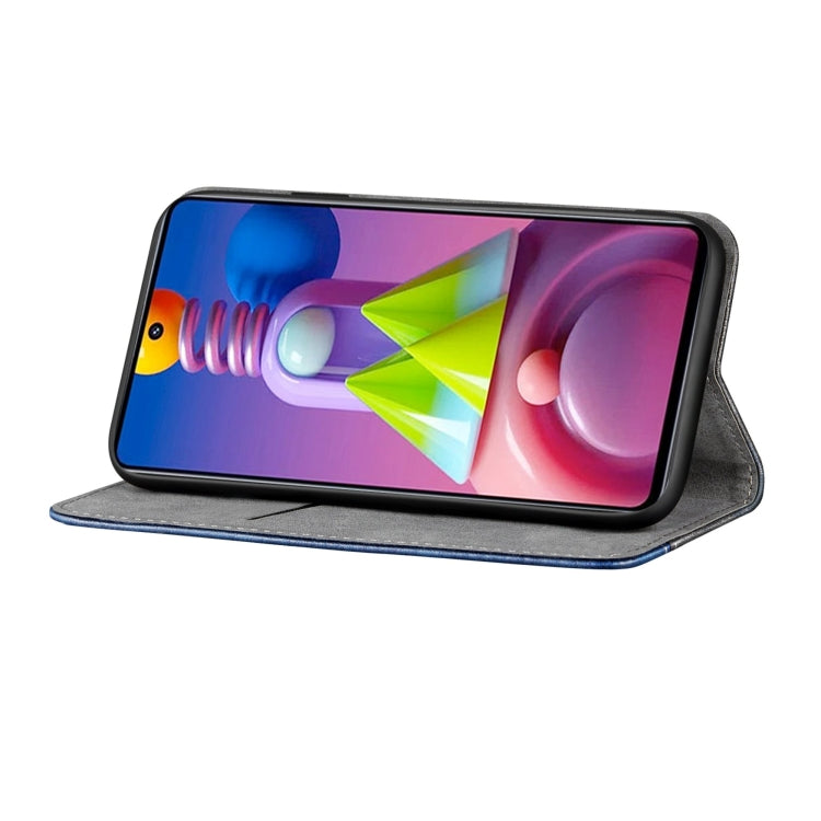 For Samsung Galaxy M51 Business Solid Color Stitching Horizontal Flip Leather Case with Holder & Card Slots