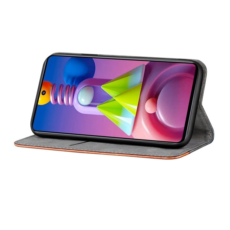 For Samsung Galaxy M51 Business Solid Color Stitching Horizontal Flip Leather Case with Holder & Card Slots