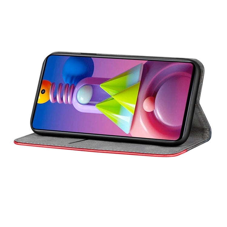 For Samsung Galaxy M51 Business Solid Color Stitching Horizontal Flip Leather Case with Holder & Card Slots