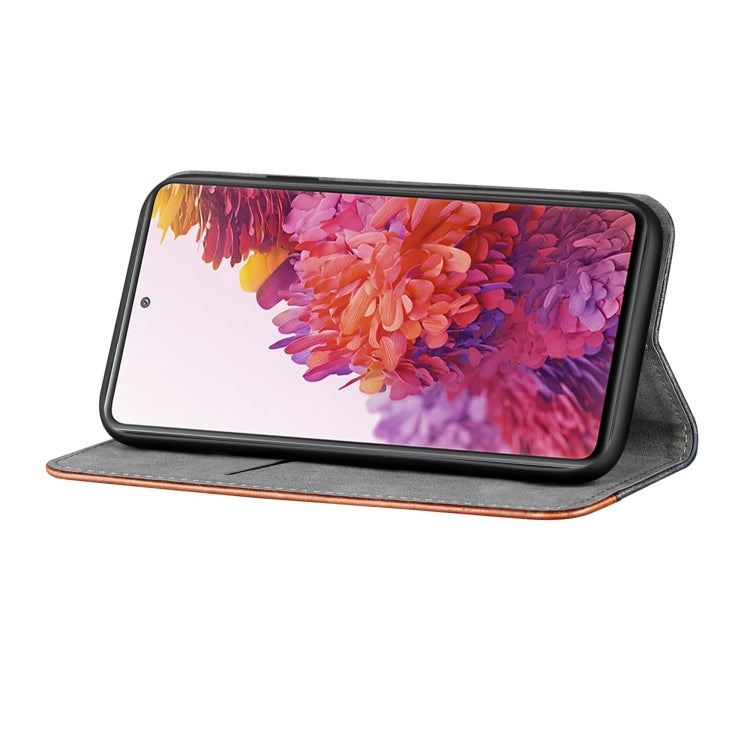 For Samsung Galaxy S20 FE Business Solid Color Stitching Horizontal Flip Leather Case with Holder & Card Slots