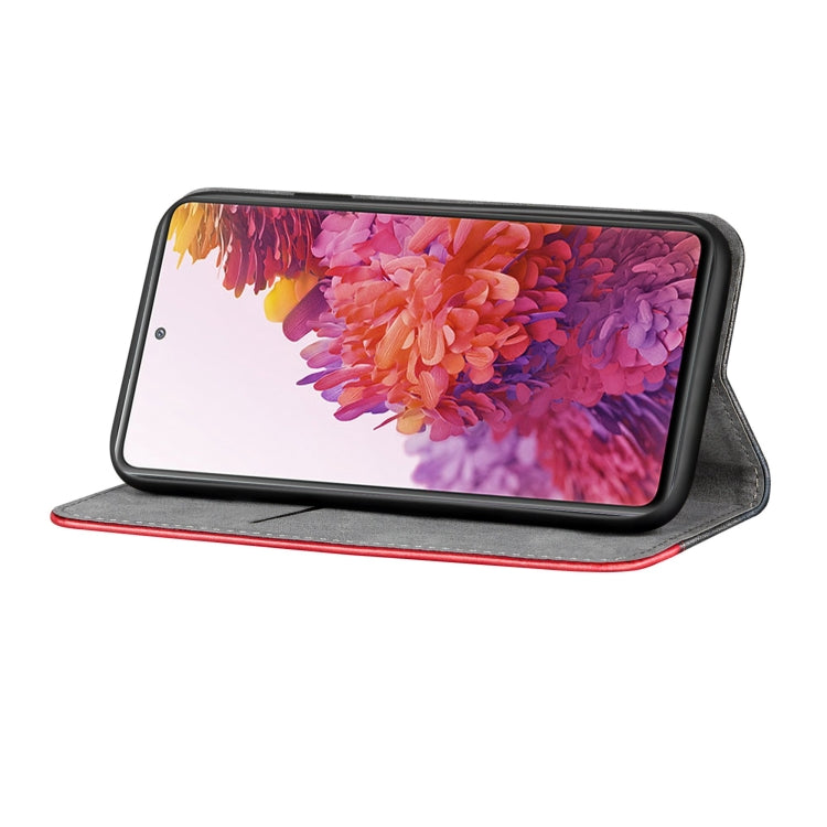 For Samsung Galaxy S20 FE Business Solid Color Stitching Horizontal Flip Leather Case with Holder & Card Slots