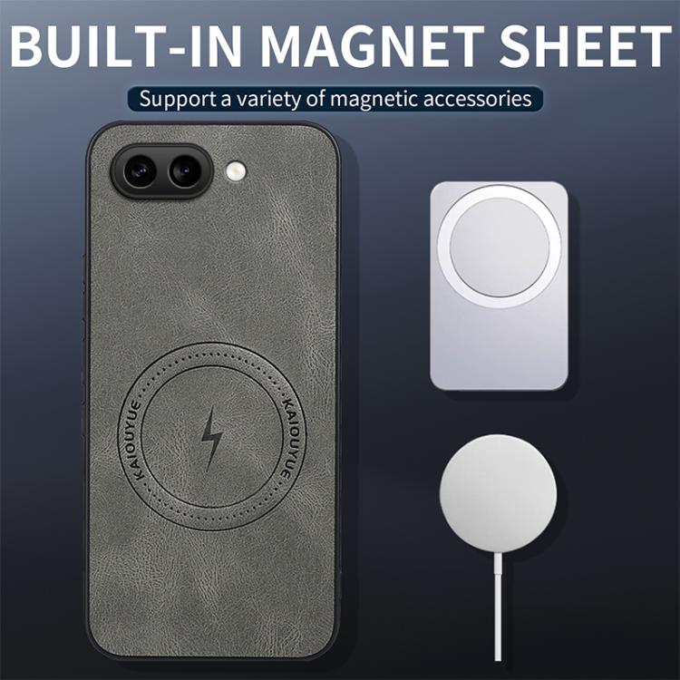 For Google Pixel 9a WANLONFENG Nappa Texture Magnetic Phone Case with 2pcs Screen Films