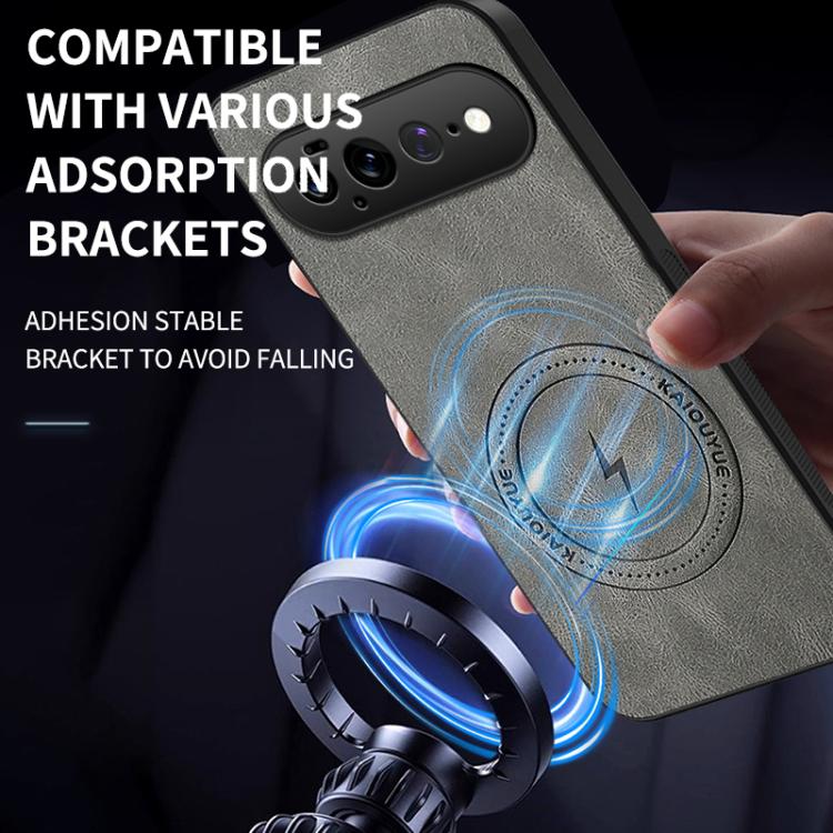 For Google Pixel 11 Pro XL WANLONFENG Nappa Texture Magnetic Phone Case with 2pcs Screen Films