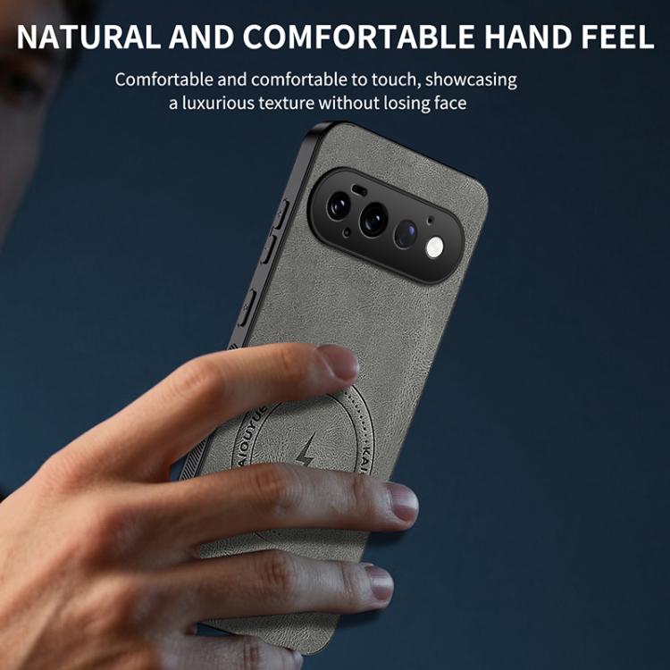 For Google Pixel 11 Pro WANLONFENG Nappa Texture Magnetic Phone Case with 2pcs Screen Films