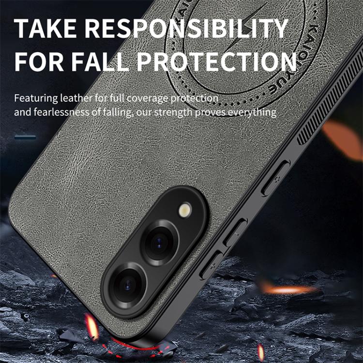 For Samsung Galaxy S25 Edge 5G WANLONFENG Nappa Texture Magnetic Phone Case with 2pcs Screen Films