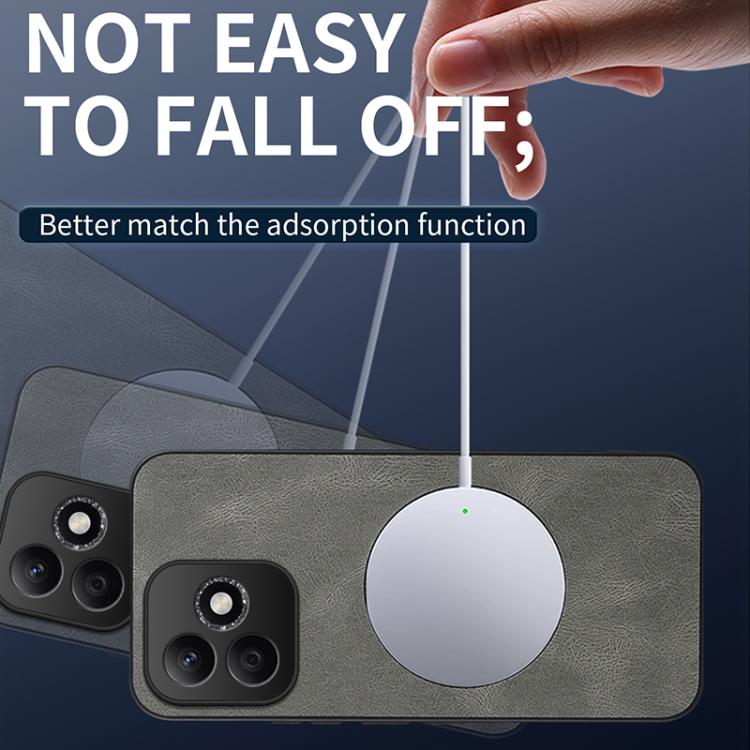 For Honor X8d 4G WANLONFENG Nappa Texture Magnetic Phone Case with 2pcs Screen Films
