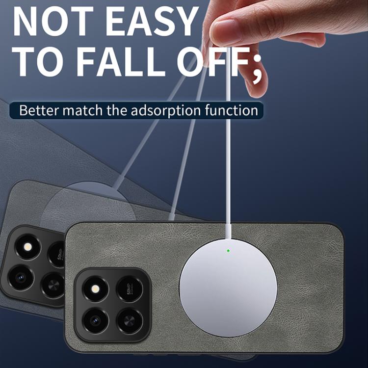 For Honor 400 Smart 5G / 4G / X7d WANLONFENG Nappa Texture Magnetic Phone Case with 2pcs Screen Films