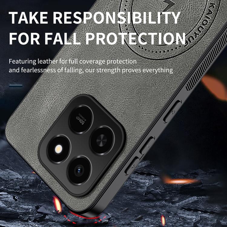 For Honor 400 Smart 5G / 4G / X7d WANLONFENG Nappa Texture Magnetic Phone Case with 2pcs Screen Films