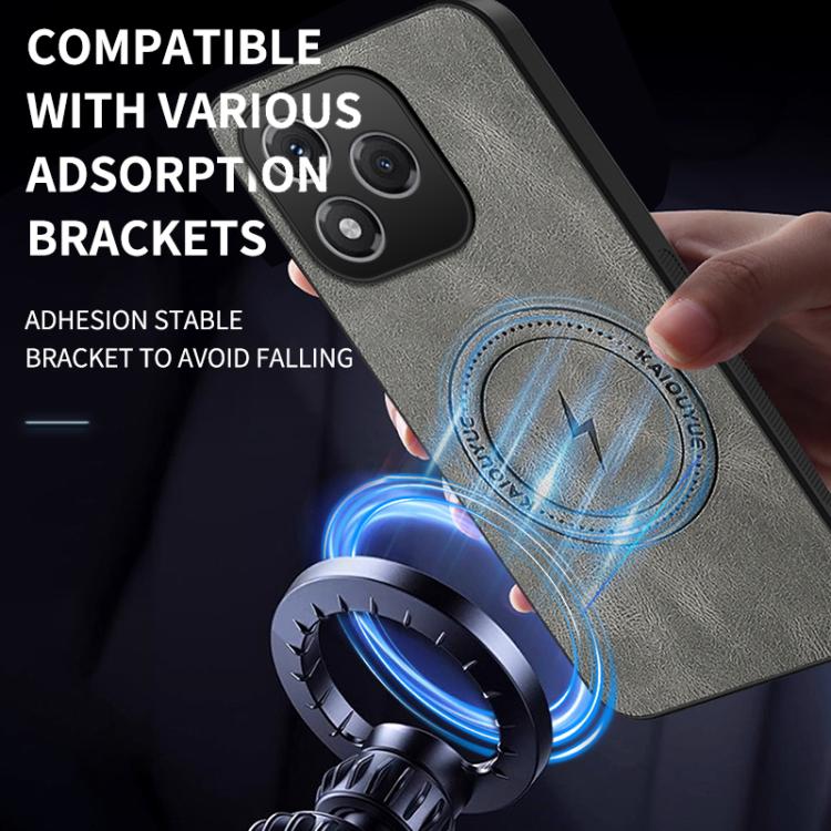 For Honor 400 Lite Global  WANLONFENG Nappa Texture Magnetic Phone Case with 2pcs Screen Films