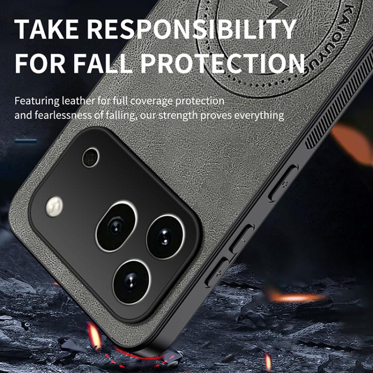 For Honor 600 Pro Global WANLONFENG Nappa Texture Magnetic Phone Case with 2pcs Screen Films