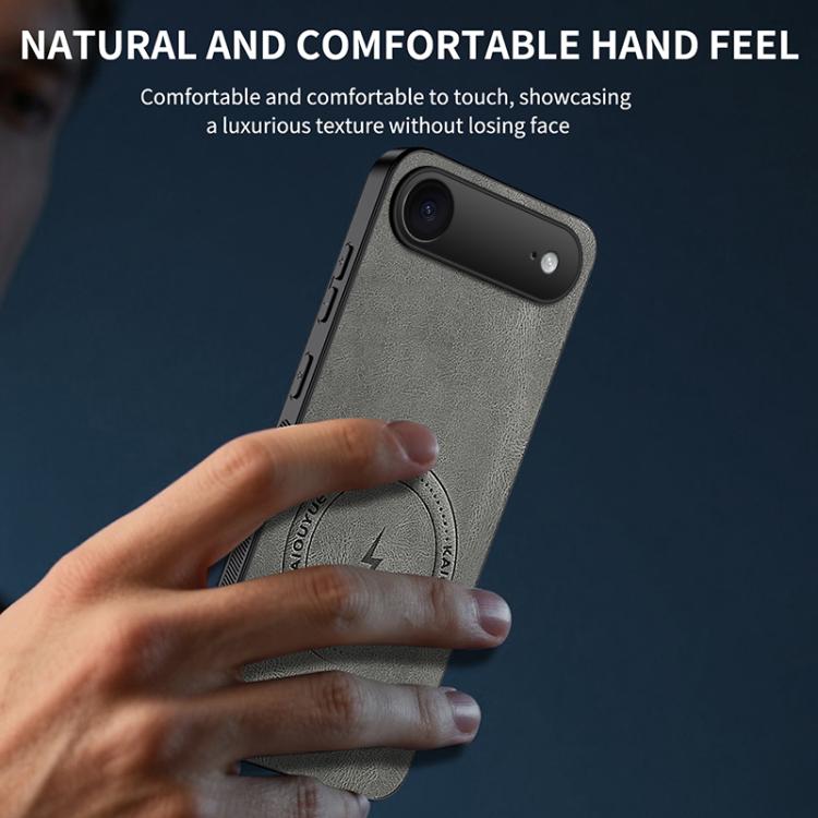 For iPhone Air WANLONFENG Nappa Texture Magnetic Phone Case with 2pcs Screen Films