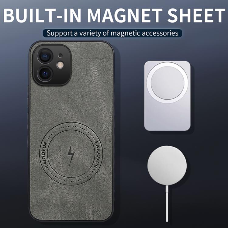 For iPhone 11 WANLONFENG Nappa Texture Magnetic Phone Case with 2pcs Screen Films
