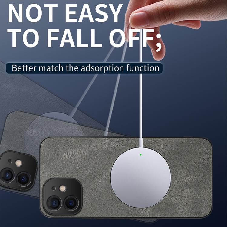 For iPhone 11 WANLONFENG Nappa Texture Magnetic Phone Case with 2pcs Screen Films