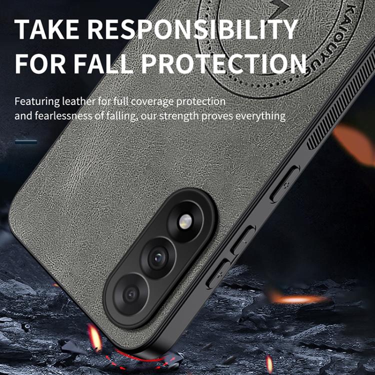 For OnePlus Ace 5 Ultra / Nord 5 5G WANLONFENG Nappa Texture Magnetic Phone Case with 2pcs Screen Films