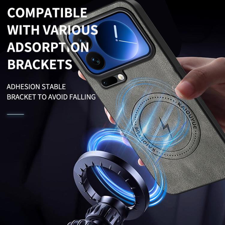 For Xiaomi 17 Pro Max WANLONFENG Nappa Texture Magnetic Phone Case with 2pcs Screen Films