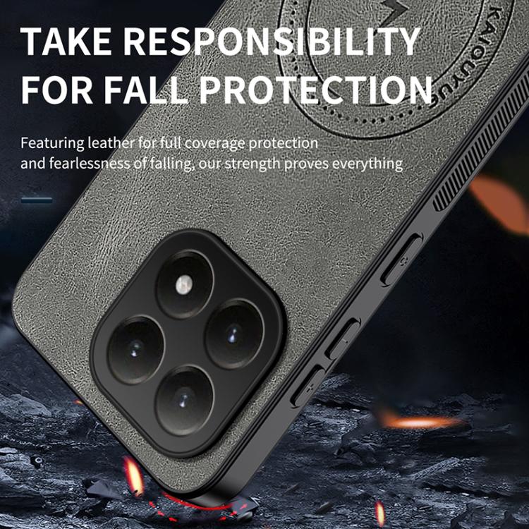 For Xiaomi 15T 5G WANLONFENG Nappa Texture Magnetic Phone Case with 2pcs Screen Films