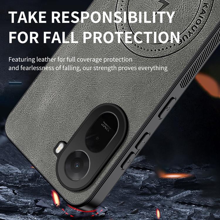 For Redmi A7 Pro 171mm / Poco C85x 5G WANLONFENG Nappa Texture Magnetic Phone Case with 2pcs Screen Films