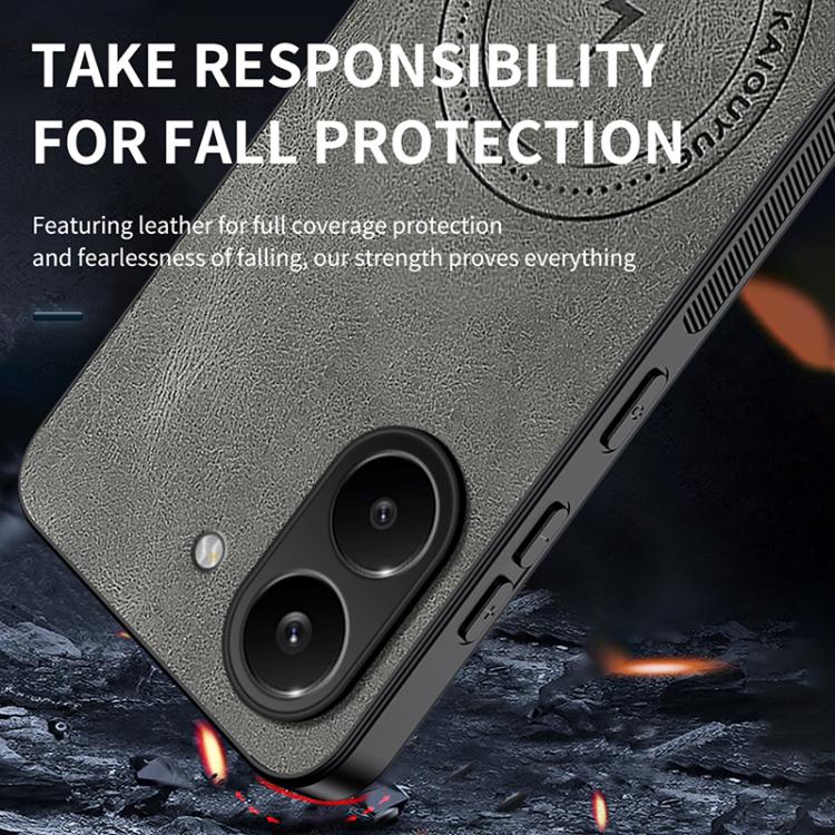 For Redmi Turbo 5 5G / Poco X8 Pro 5G WANLONFENG Nappa Texture Magnetic Phone Case with 2pcs Screen Films