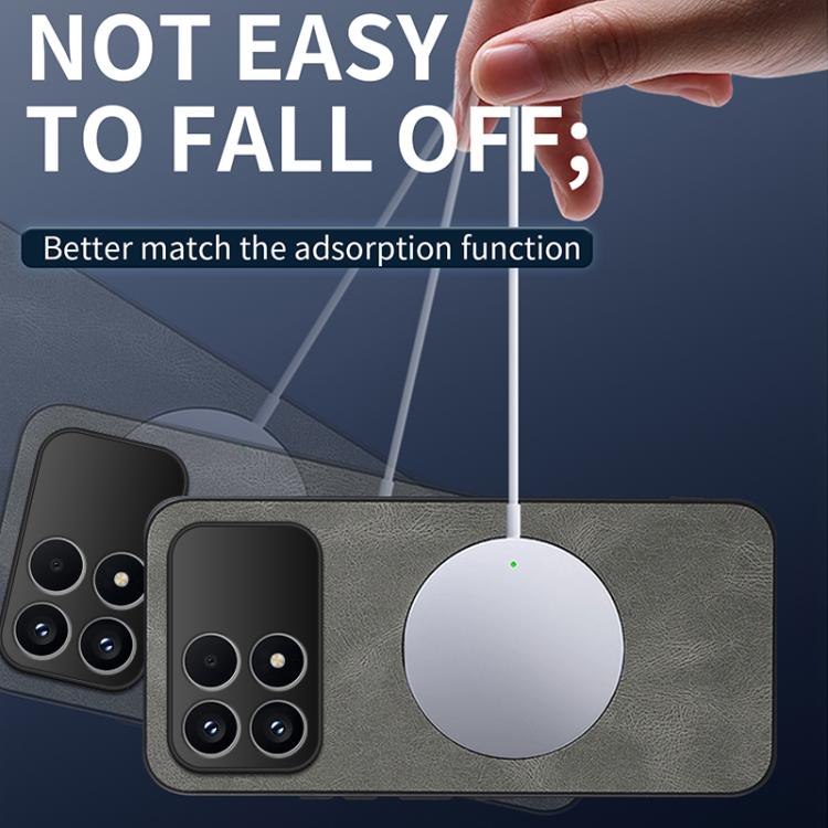 For Redmi K90 5G / Poco F8 Pro WANLONFENG Nappa Texture Magnetic Phone Case with 2pcs Screen Films