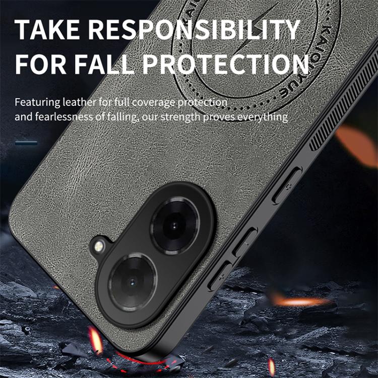 For Redmi A5 4G 171.7mm WANLONFENG Nappa Texture Magnetic Phone Case with 2pcs Screen Films