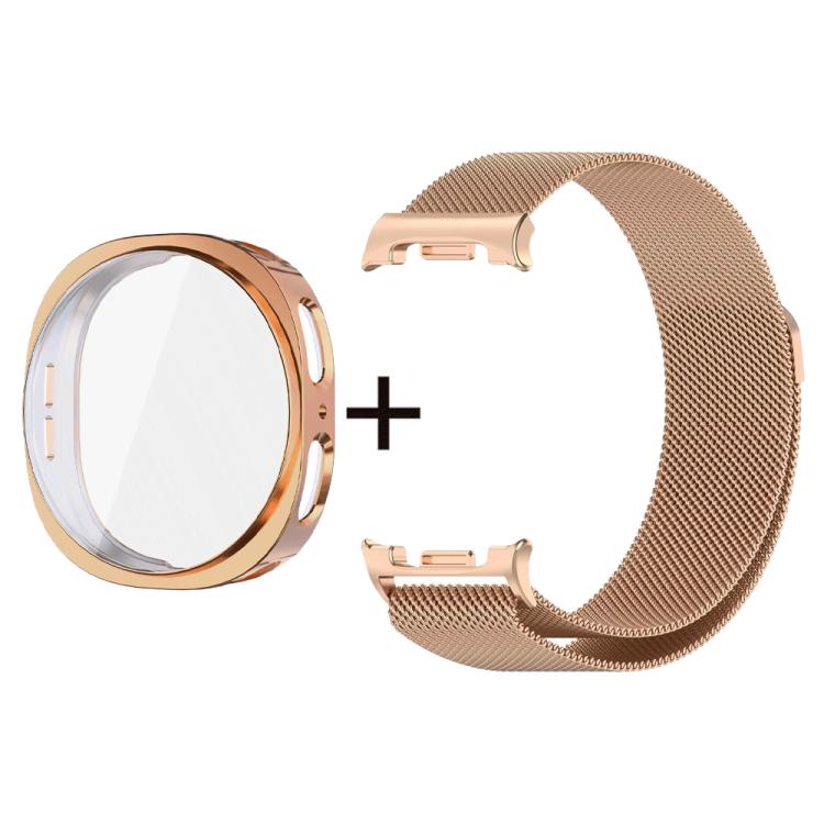 For Samsung Galaxy Watch8 40mm Milanese Stainless Steel Watch Band with Full Coverage TPU Case Set