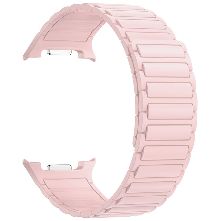 For Samsung Galaxy Watch8 Classic 46mm Tri-Beads Magnetic Silicone Watch Band with Film Integrated PC Case Set