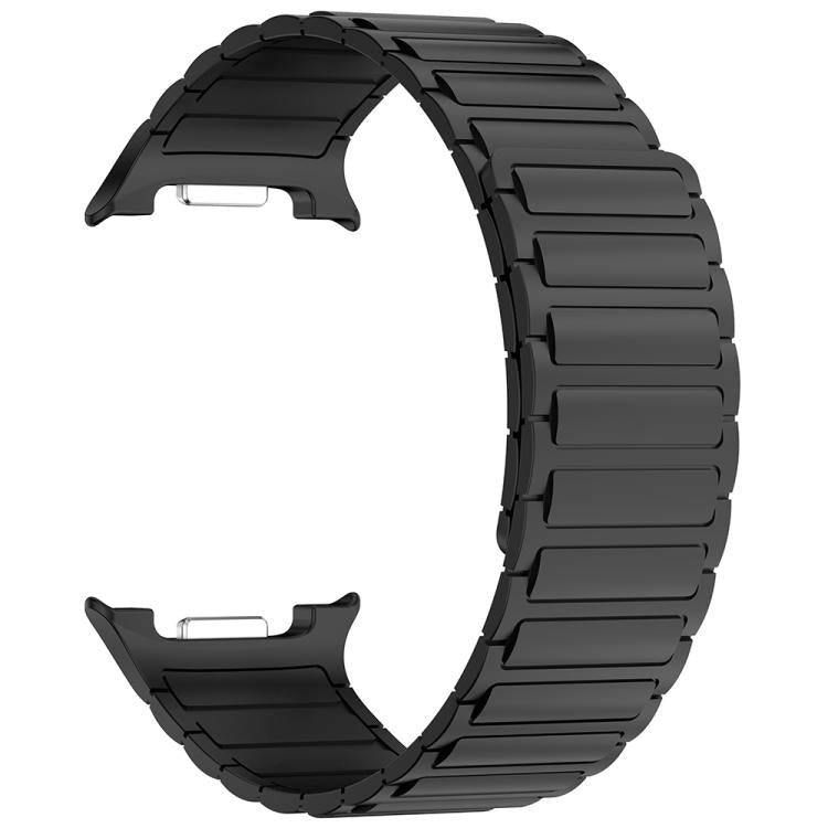 For Samsung Galaxy Watch8 Classic 46mm Tri-Beads Magnetic Silicone Watch Band with Film Integrated PC Case Set
