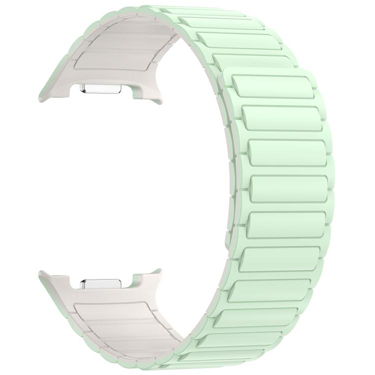 For Samsung Galaxy Watch8 40mm Tri-Beads Magnetic Silicone Watch Band with Film Integrated PC Case Set