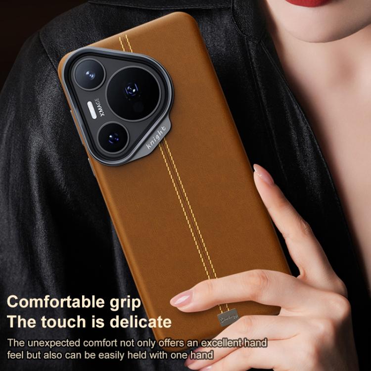 For Huawei Pura 70 Pro / 70 Pro+ Jazz Series Retro Vegan Leather Textured Metal Frame Magnetic Phone Case