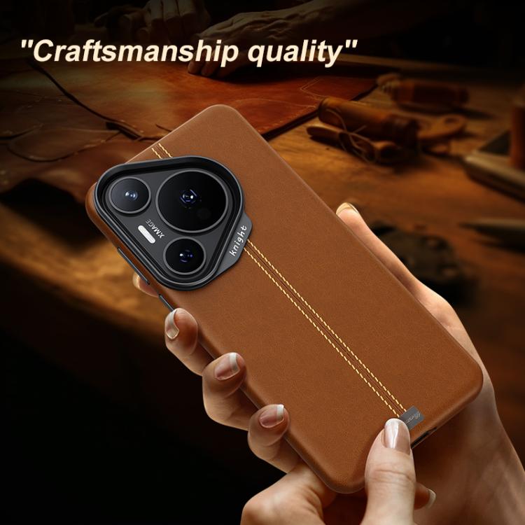 For Huawei Pura 70 Jazz Series Retro Vegan Leather Textured Metal Frame Magnetic Phone Case