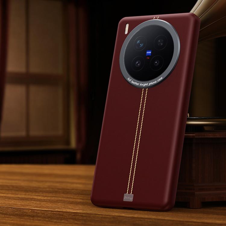 For vivo X300 Pro Jazz Series Retro Vegan Leather Textured Metal Frame Magnetic Phone Case