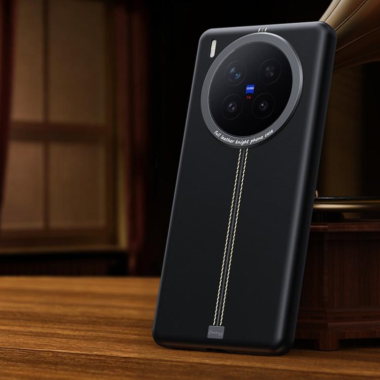 For vivo X300 Pro Jazz Series Retro Vegan Leather Textured Metal Frame Magnetic Phone Case