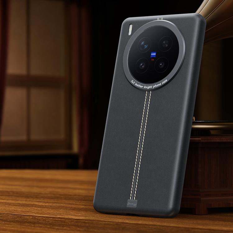 For vivo X300 Pro Jazz Series Retro Vegan Leather Textured Metal Frame Magnetic Phone Case