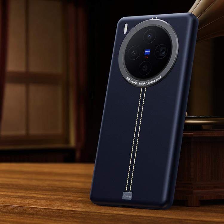 For vivo X300 Jazz Series Retro Vegan Leather Textured Metal Frame Magnetic Phone Case