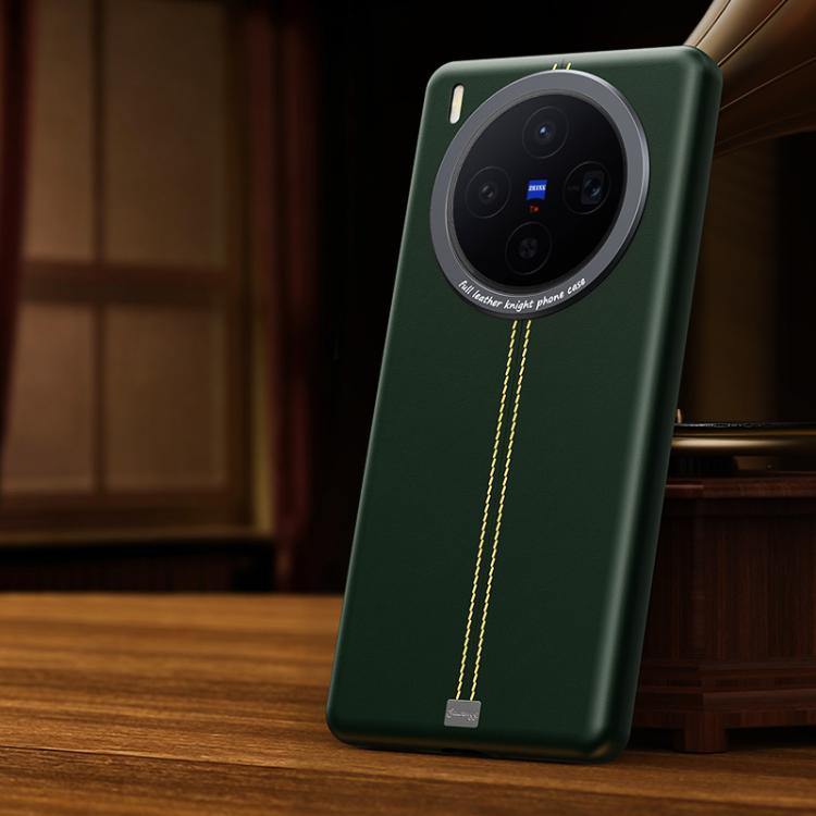 For vivo X300 Jazz Series Retro Vegan Leather Textured Metal Frame Magnetic Phone Case